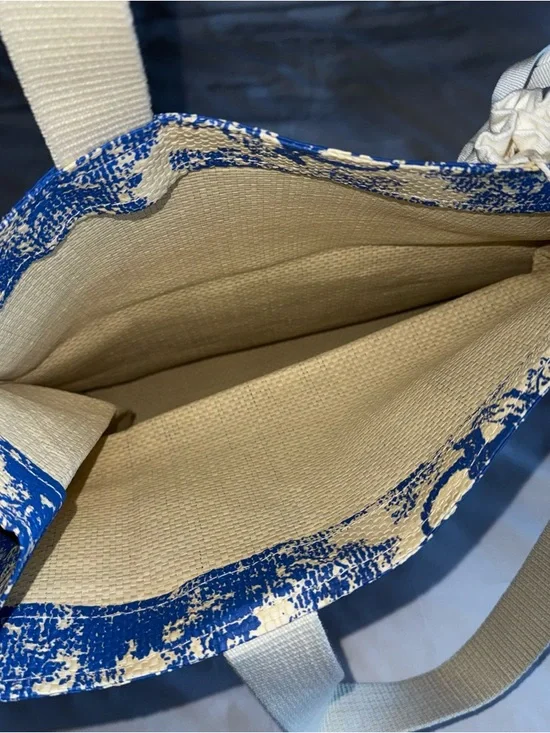 Dior Dioriviera Blue and Natural Canvas Tote - Picture 4 of 6